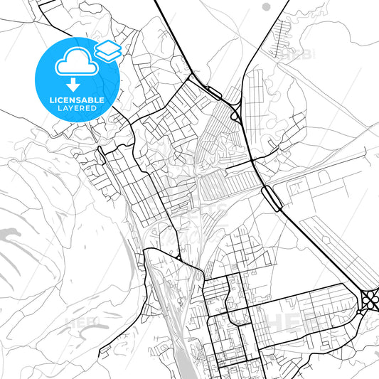 Layered PDF map of Novoaltaysk, Altai Krai, Russia