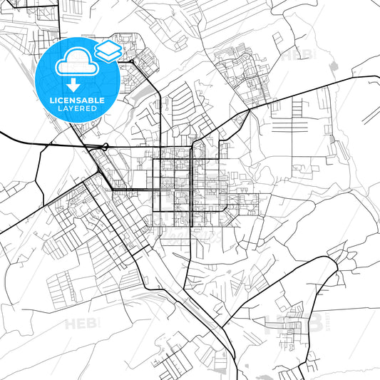 Layered PDF map of Novomoskovsk, Tula Oblast, Russia