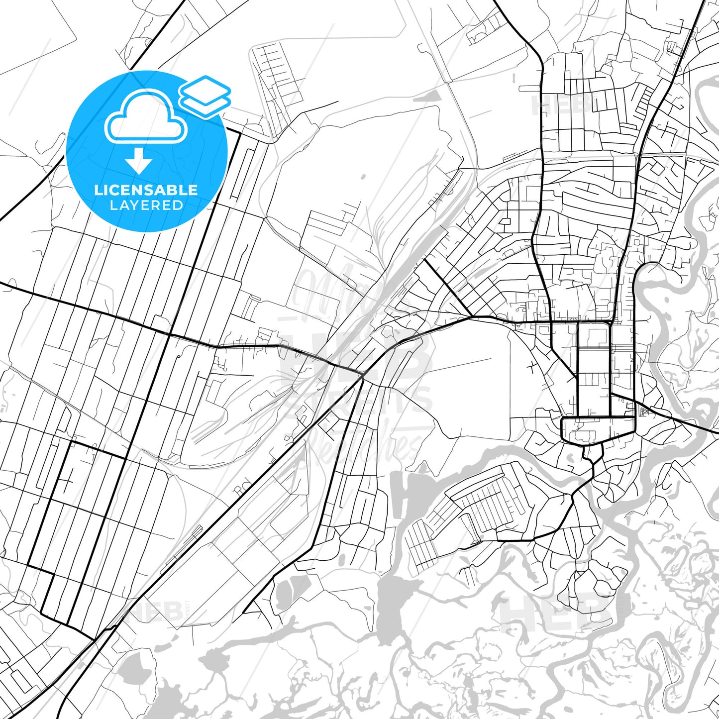 Layered PDF map of Novomoskovsk, Dnipropetrovsk Oblast, Ukraine