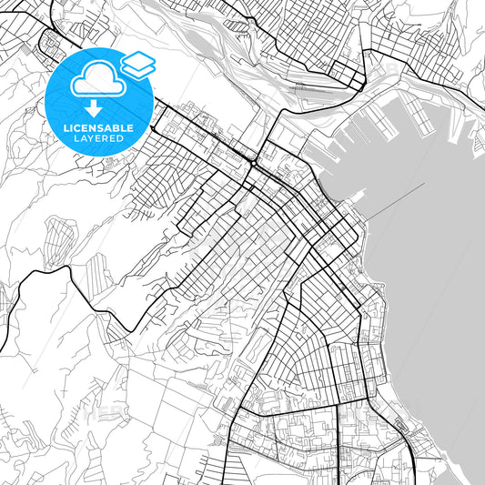 Layered PDF map of Novorossiysk, Krasnodar Krai, Russia