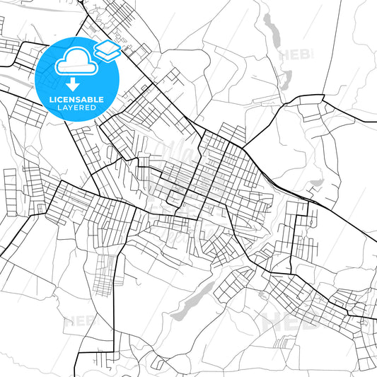 Layered PDF map of Novoshakhtinsk, Rostov Oblast, Russia