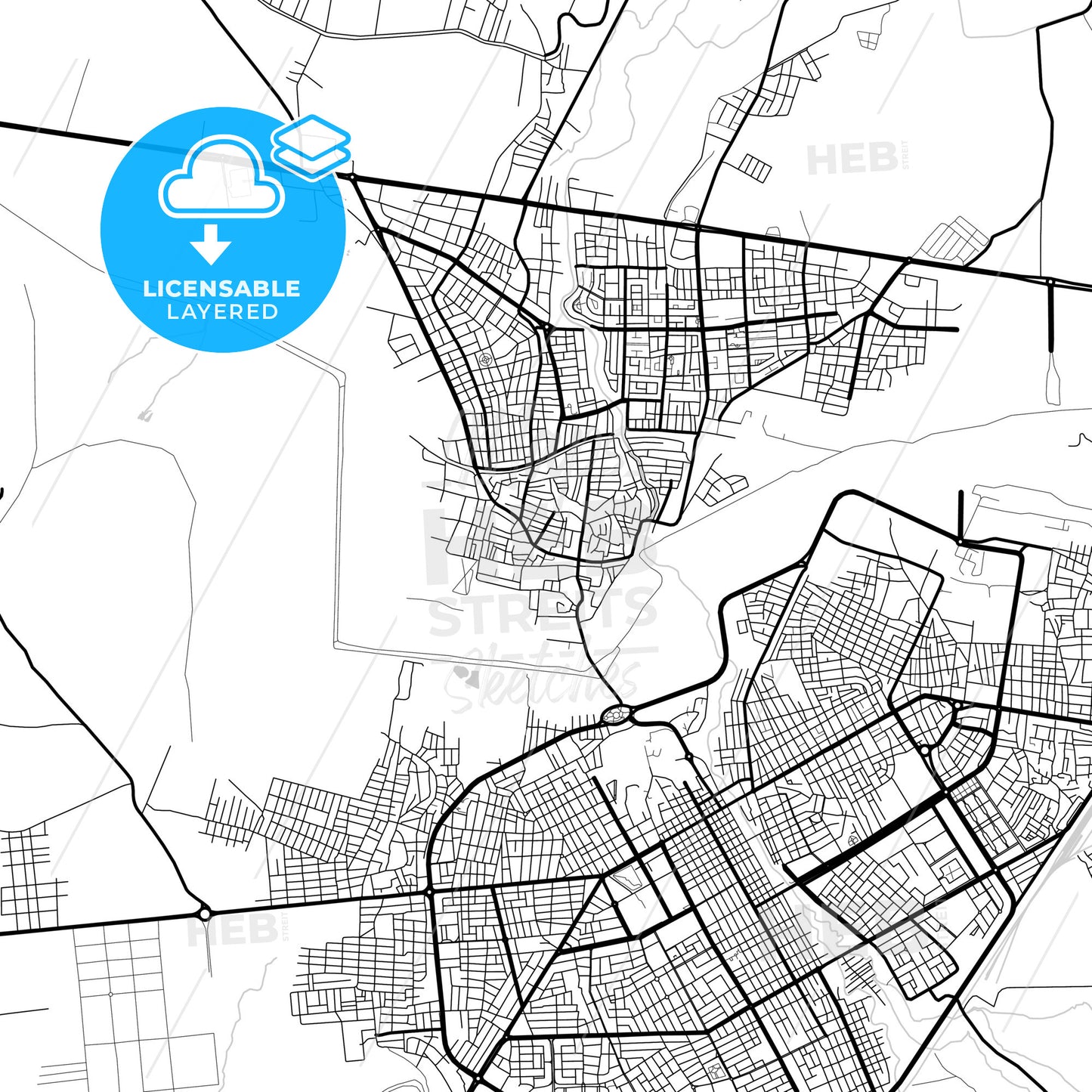 Layered PDF map of Nusaybin, Mardin, Turkey