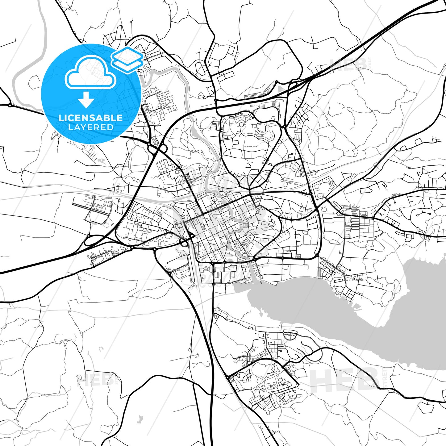 Layered PDF map of Nyköping, Sweden