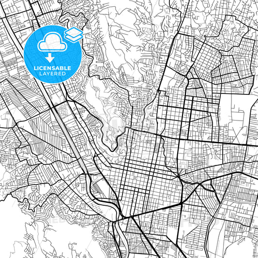 Layered PDF map of Oaxaca, Oaxaca, Mexico