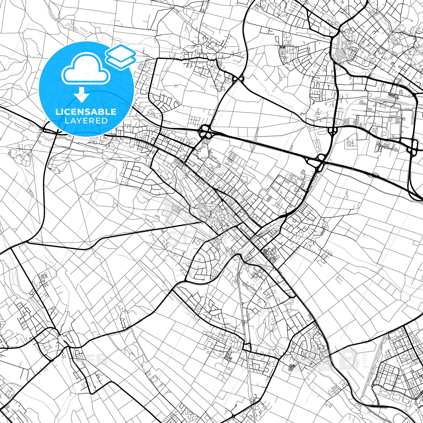 Layered PDF map of Oberursel (Taunus), Hesse, Germany