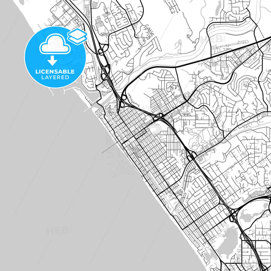 Layered PDF map of Oceanside, California, United States
