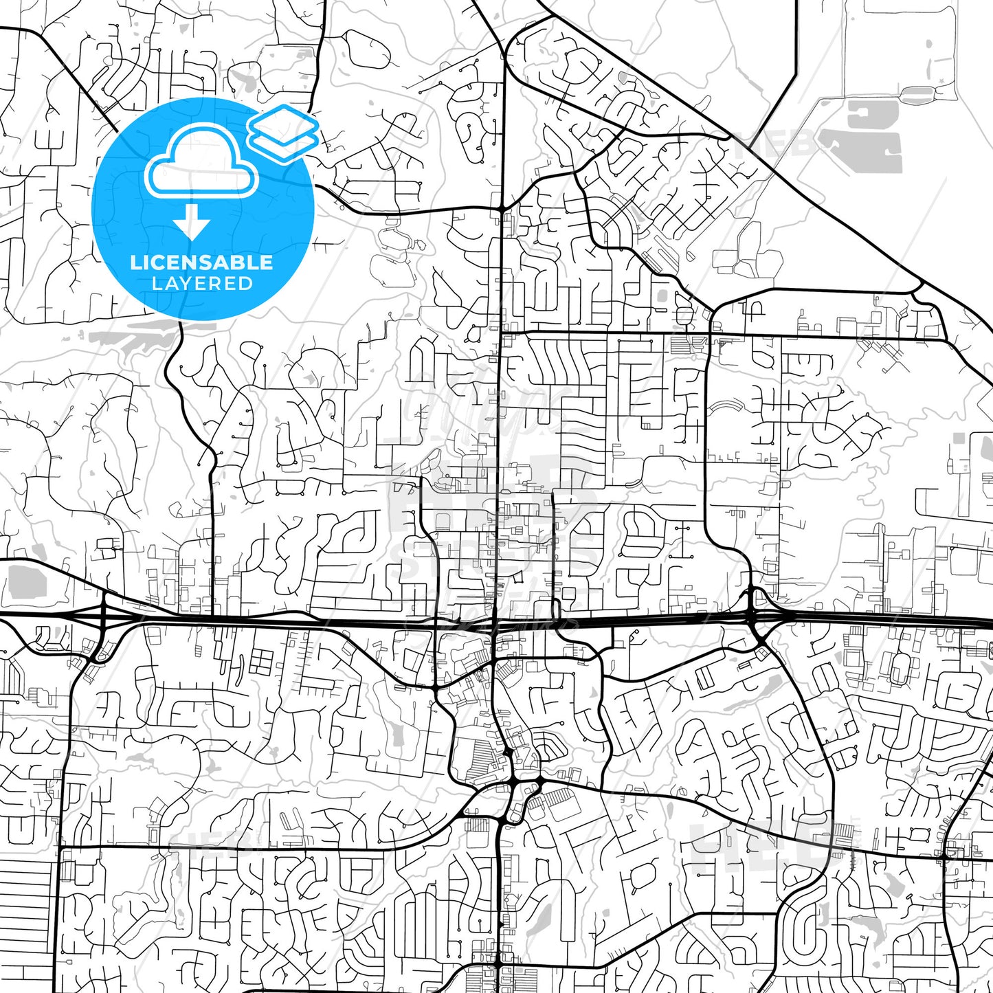 Layered PDF map of O Fallon, Missouri, United States