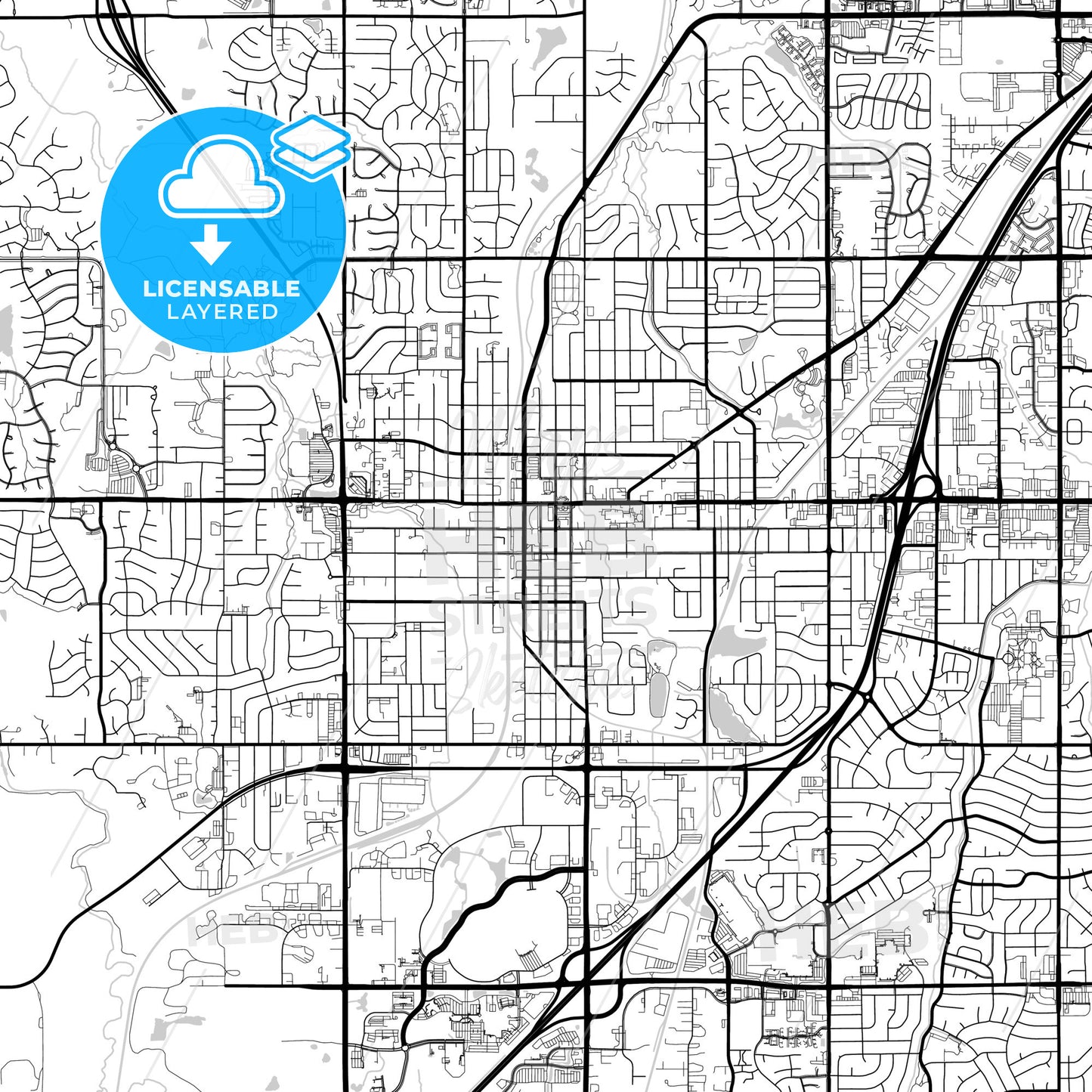 Layered PDF map of Olathe, Kansas, United States