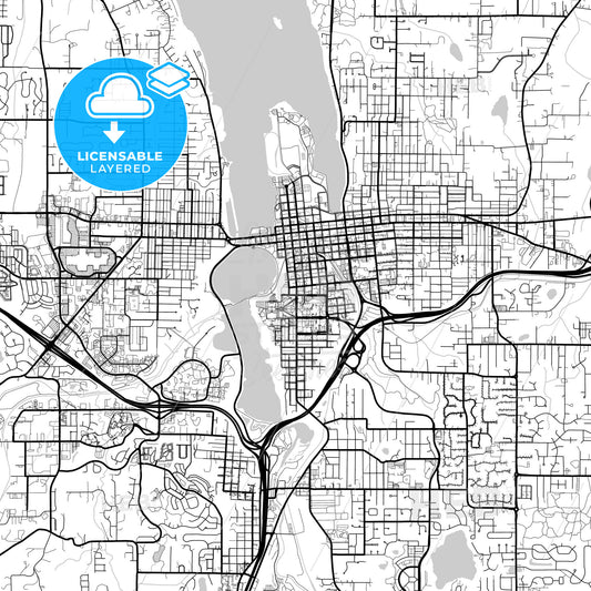 Layered PDF map of Olympia, Washington, United States