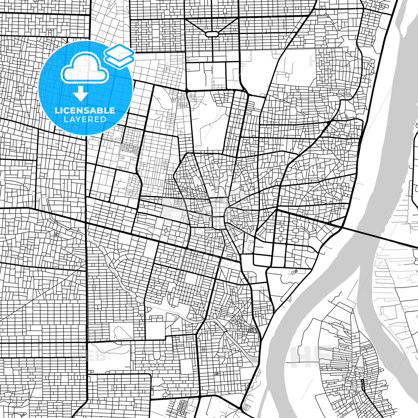 Layered PDF map of Omdurman, Sudan