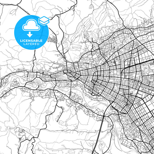 Layered PDF map of Ōme, Tokyo, Japan