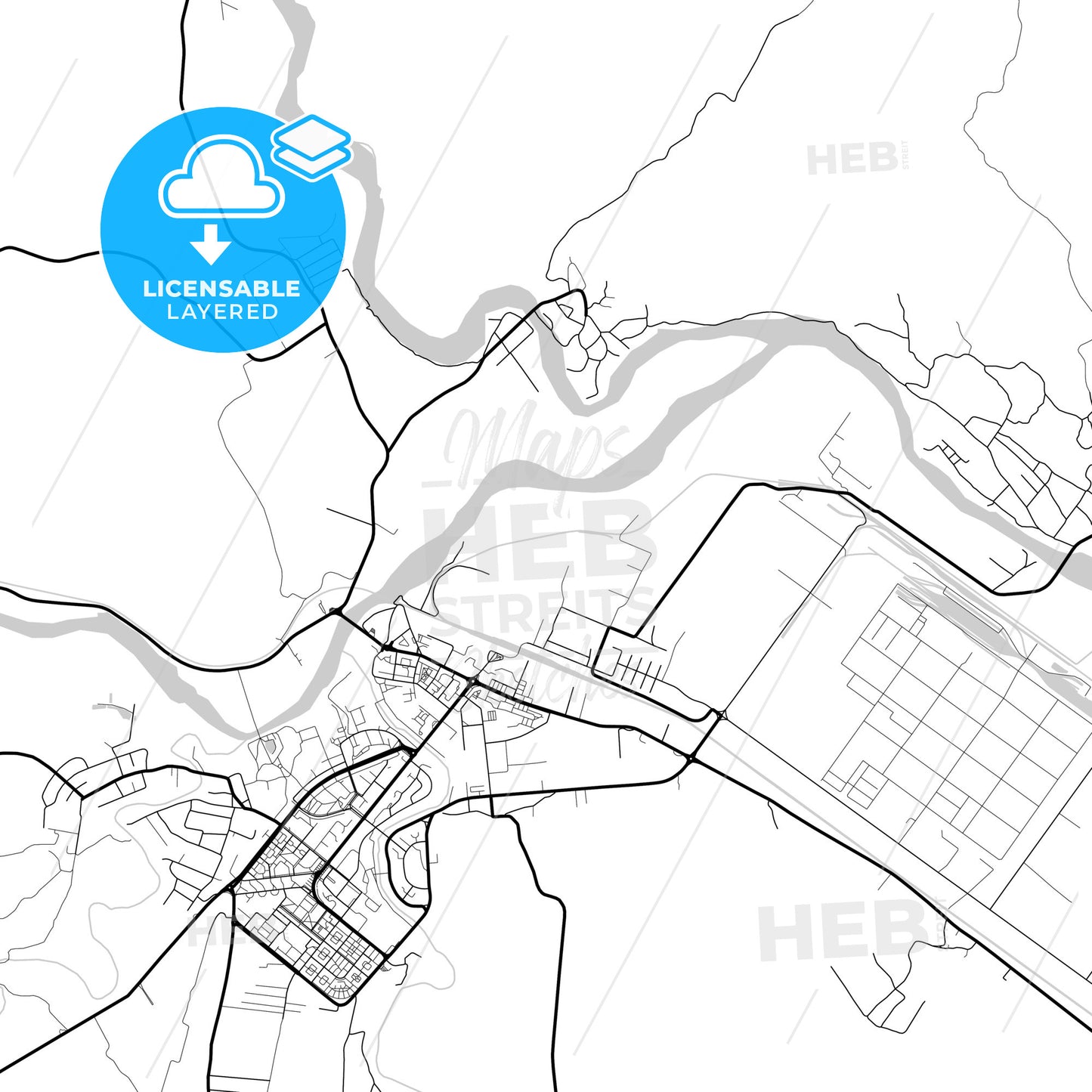 Layered PDF map of Onești, Bacău, Romania