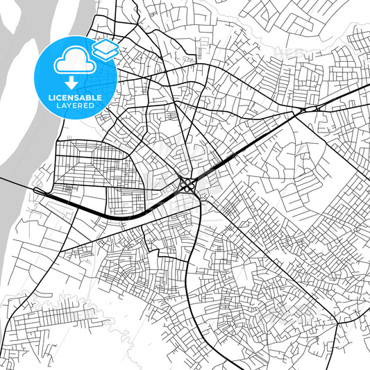 Layered PDF map of Onitsha, Nigeria