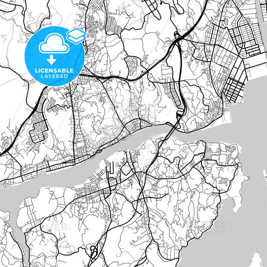 Layered PDF map of Onomichi, Hiroshima, Japan