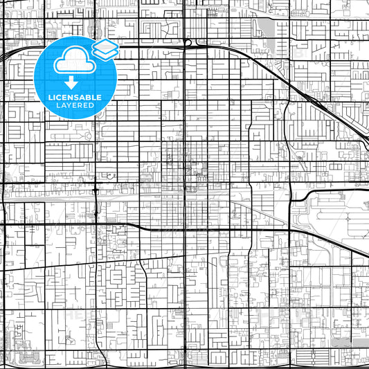 Layered PDF map of Ontario, California, United States