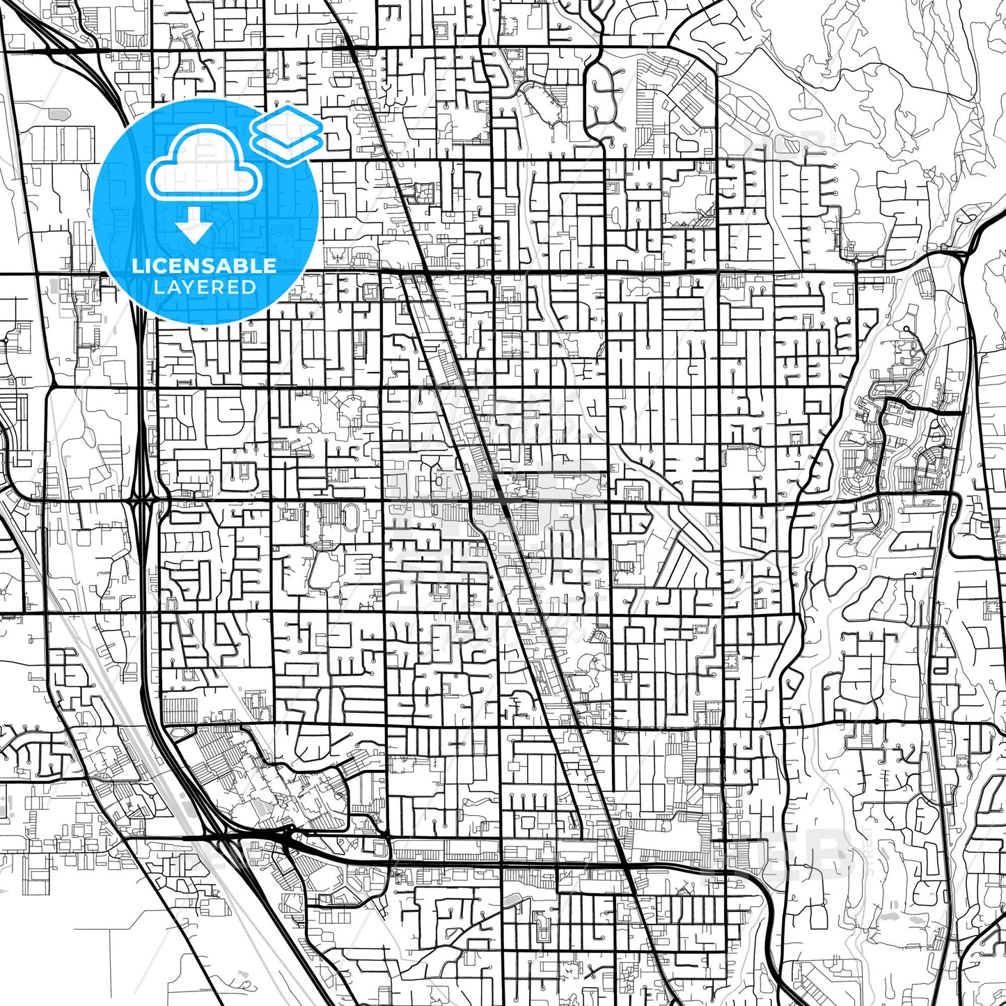 Layered PDF map of Orem, Utah, United States