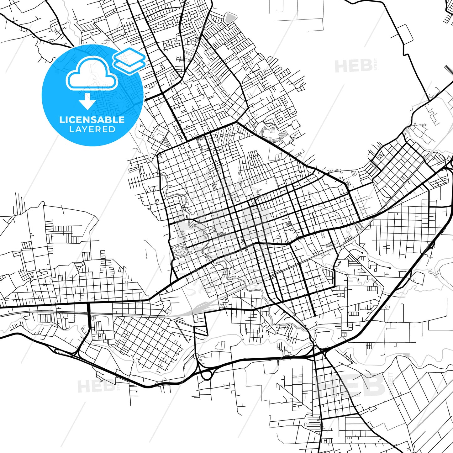 Layered PDF map of Orizaba, Veracruz, Mexico