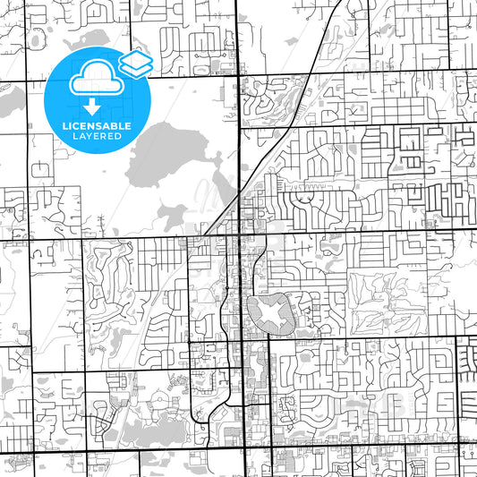 Layered PDF map of Orland Park, Illinois, United States
