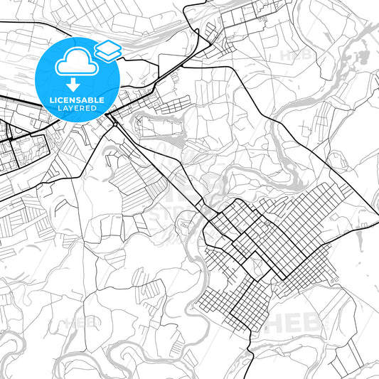 Layered PDF map of Orsk, Orenburg Oblast, Russia