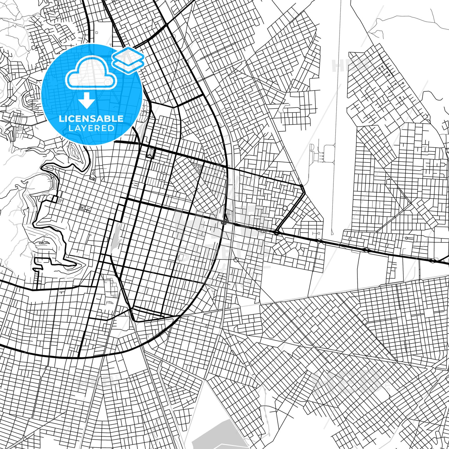 Layered PDF map of Oruro, Bolivia