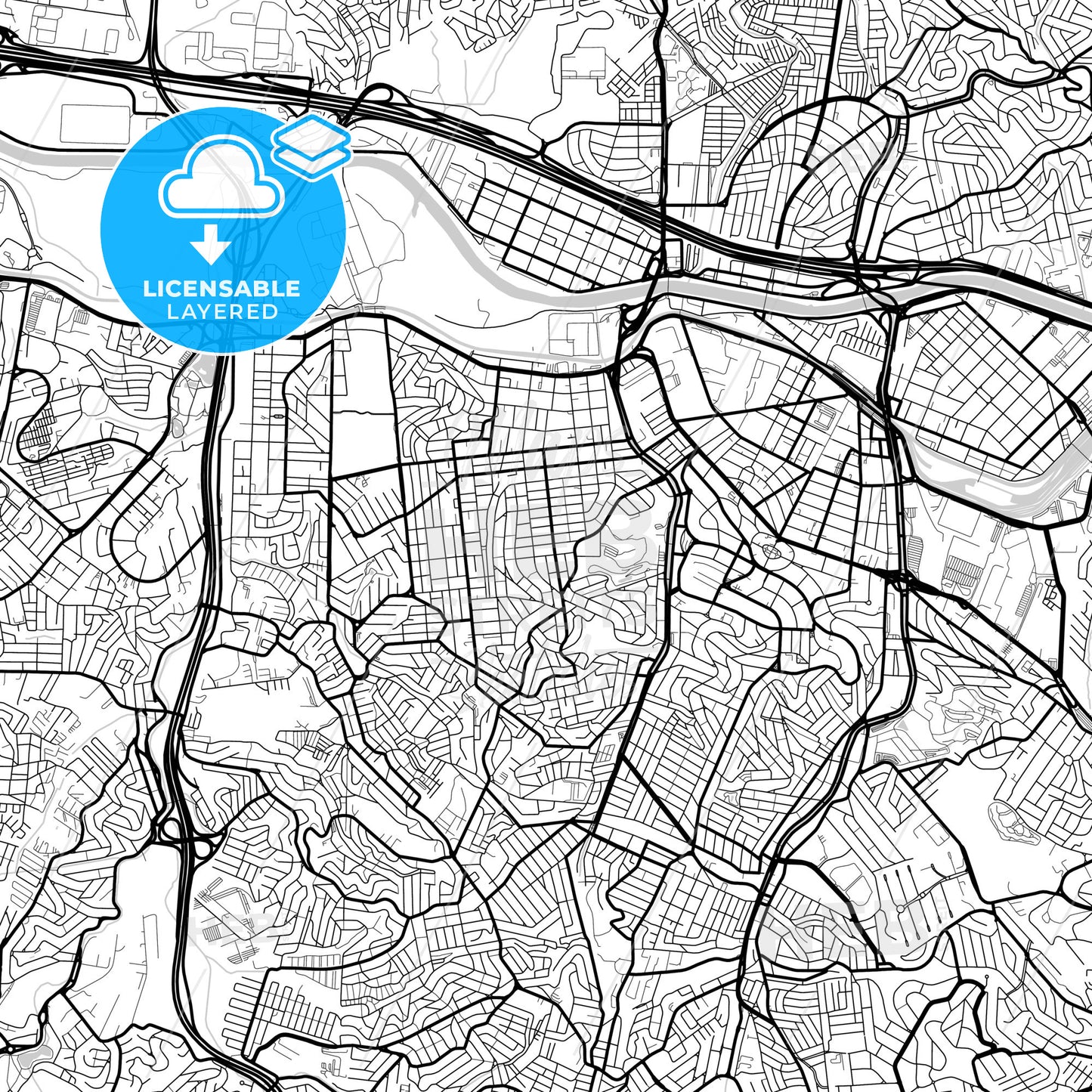 Layered PDF map of Osasco, Brazil