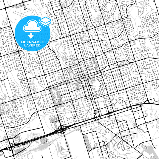 Layered PDF map of Oshawa, Ontario, Canada