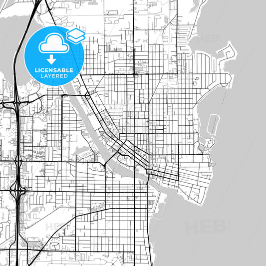 Layered PDF map of Oshkosh, Wisconsin, United States