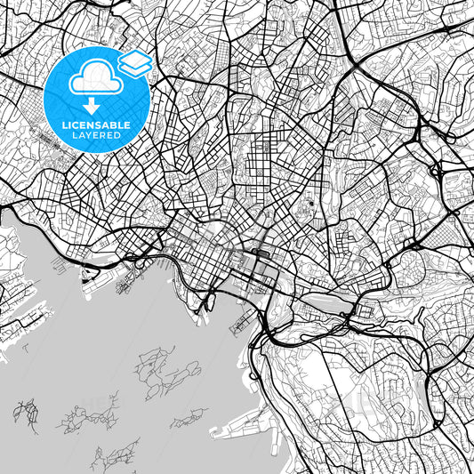Layered PDF map of Oslo, Oslo, Norway