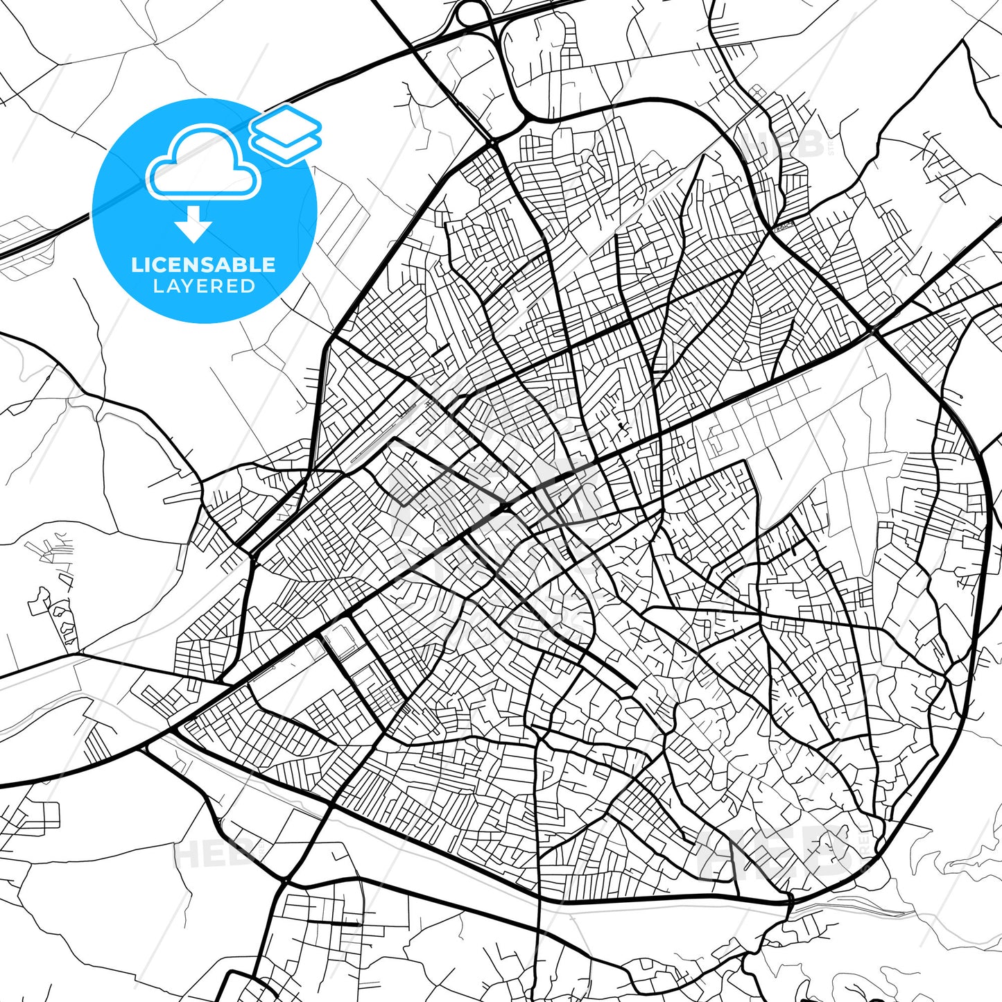 Layered PDF map of Osmaniye, Osmaniye, Turkey