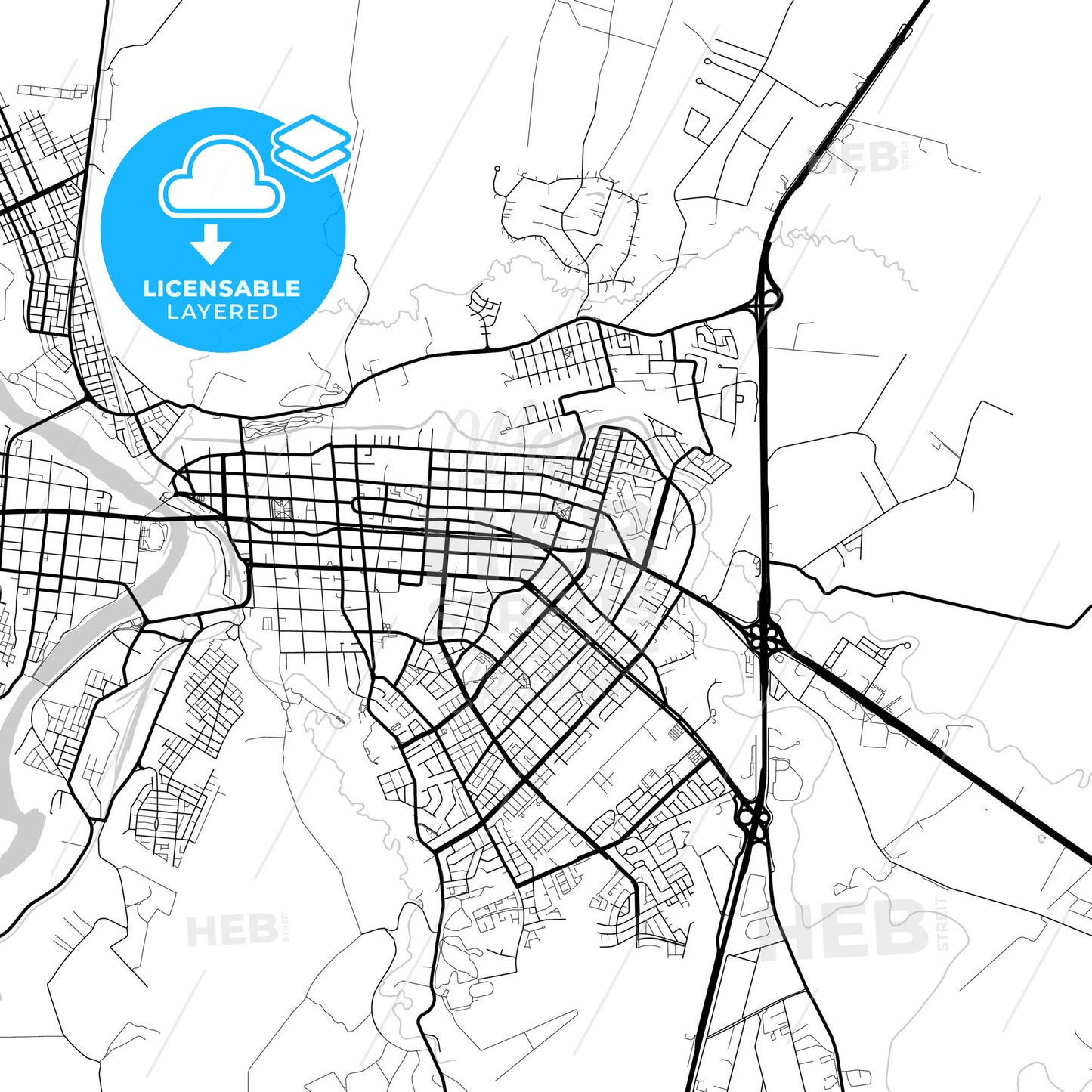 Layered PDF map of Osorno, Chile