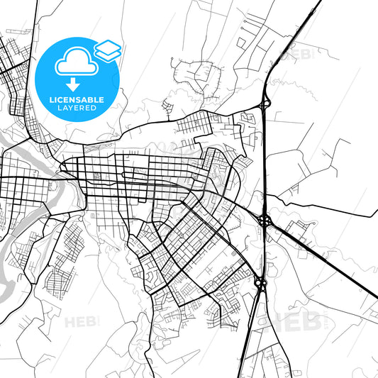 Layered PDF map of Osorno, Chile