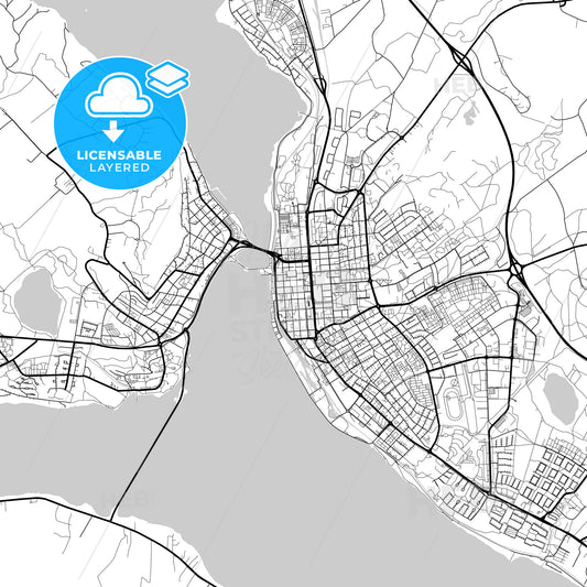 Layered PDF map of Östersund, Sweden