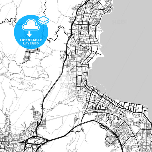 Layered PDF map of Ōtsu, Shiga, Japan