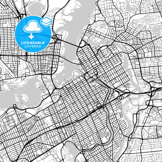 Layered PDF map of Ottawa, Ontario, Canada