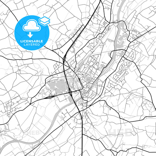 Layered PDF map of Oudenaarde, East Flanders, Belgium