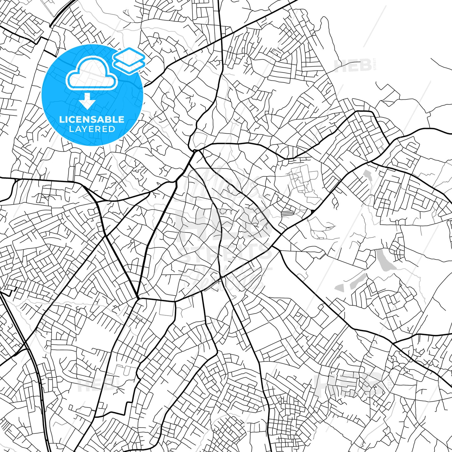 Layered PDF map of Oyo, Nigeria