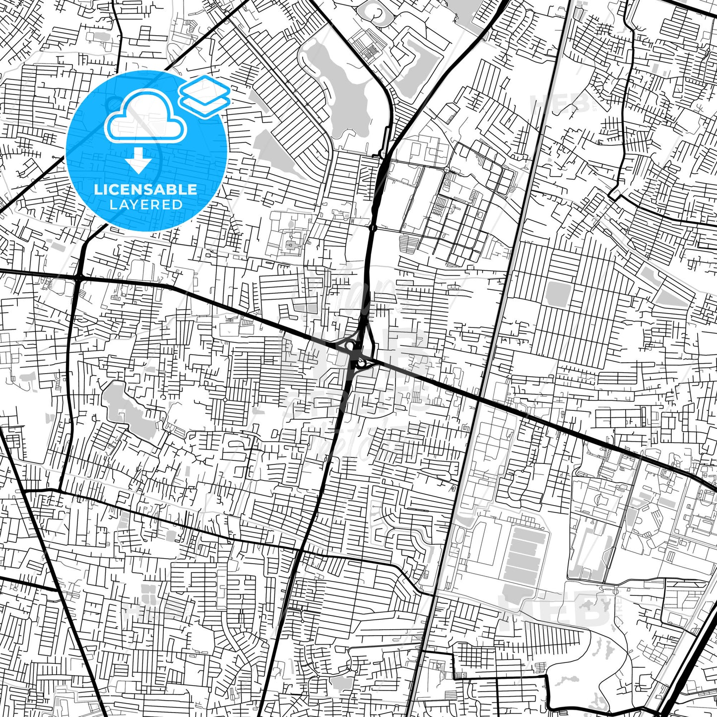 Layered PDF map of Pak Kret, Nonthaburi, Thailand