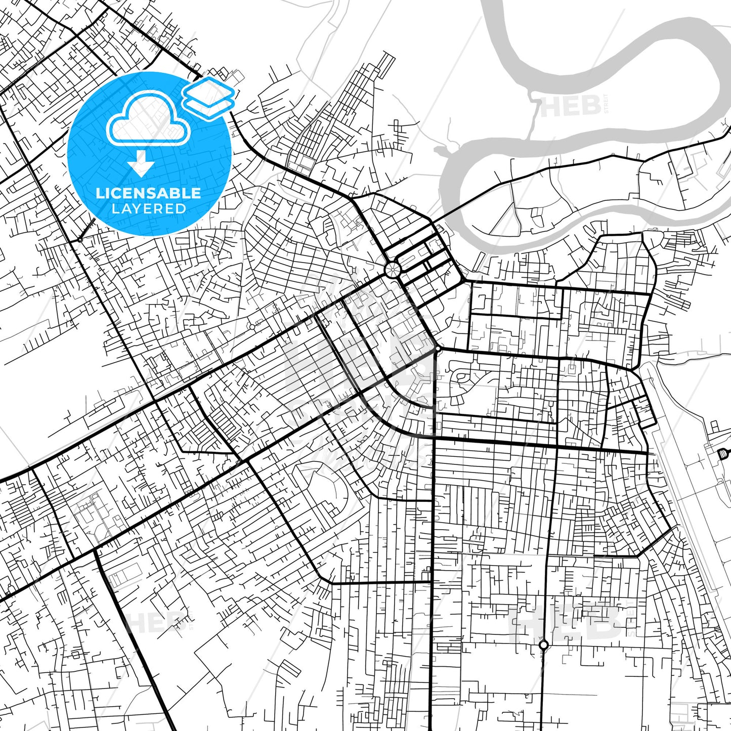 Layered PDF map of Palangka Raya, Central Kalimantan, Indonesia