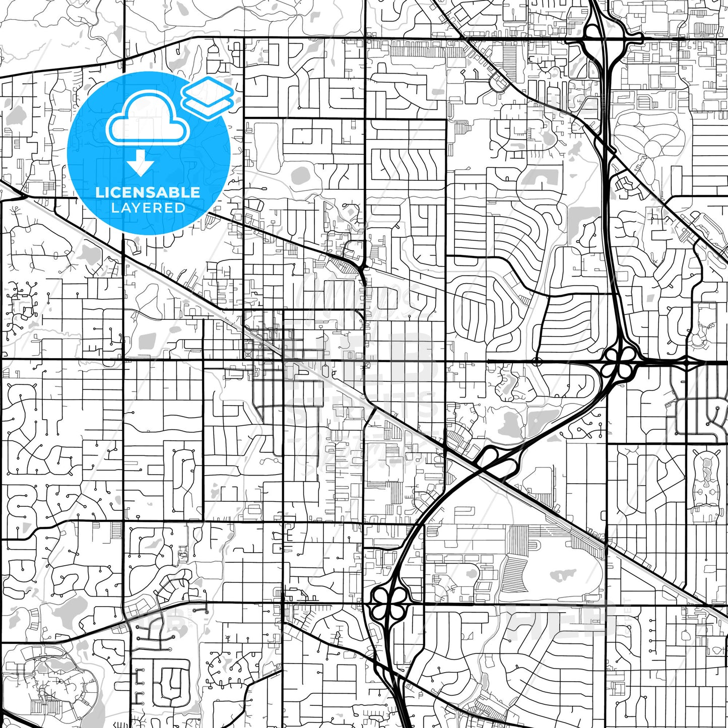 Layered PDF map of Palatine, Illinois, United States