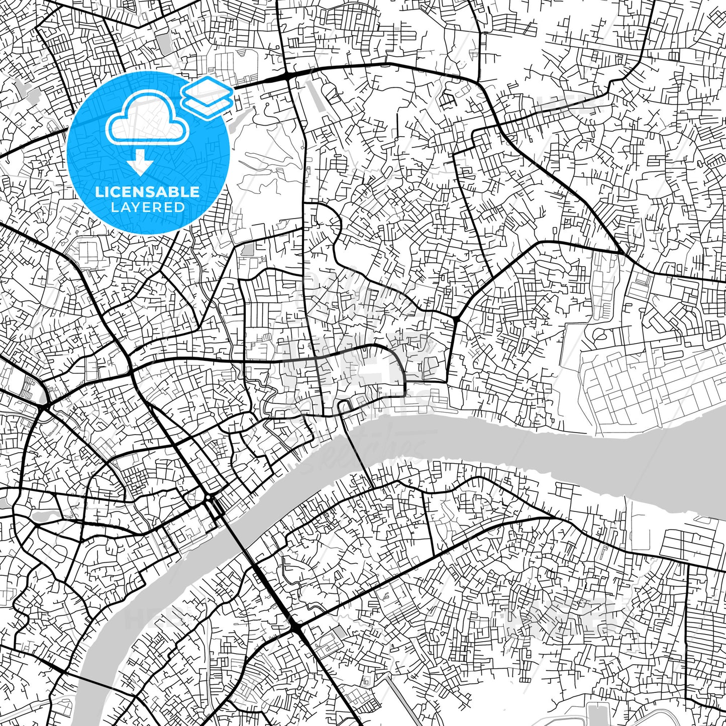 Layered PDF map of Palembang, South Sumatra, Indonesia