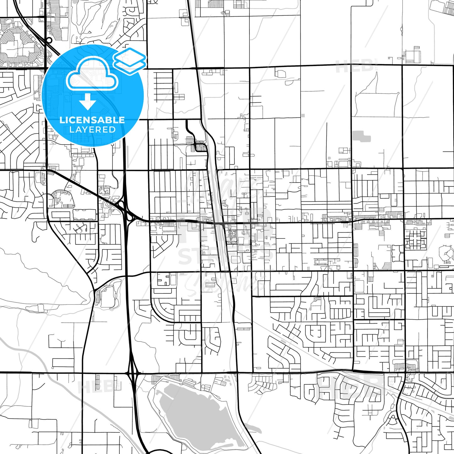 Layered PDF map of Palmdale, California, United States