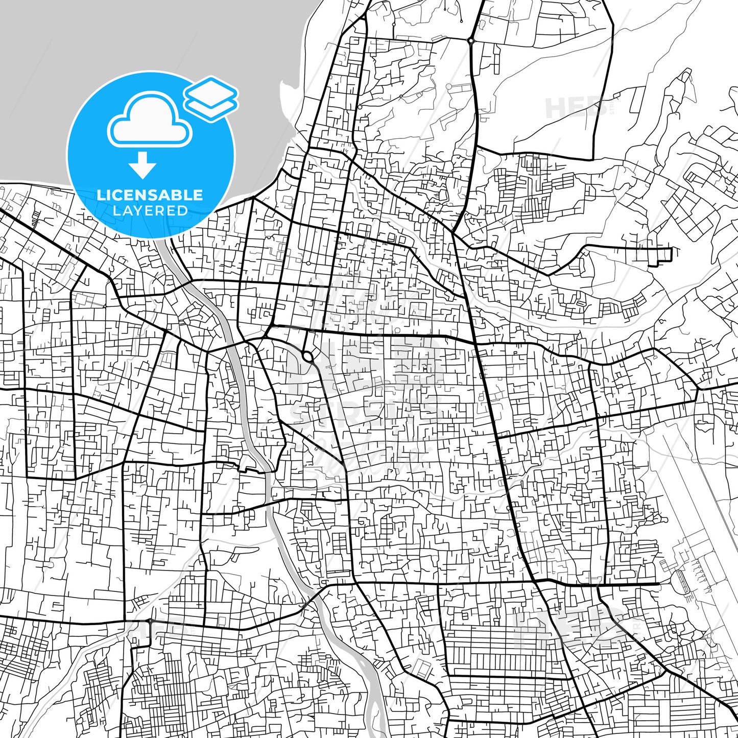 Layered PDF map of Palu, Central Sulawesi, Indonesia