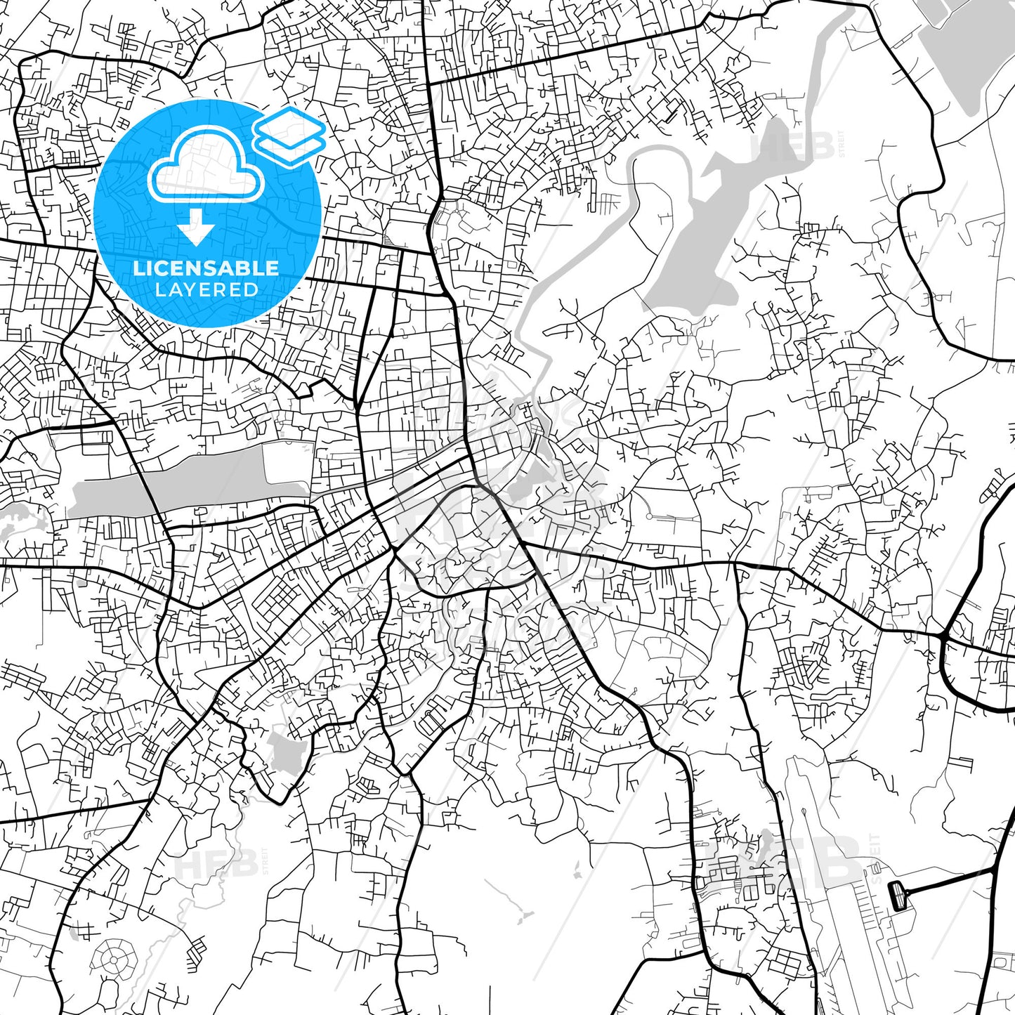 Layered PDF map of Pangkal Pinang, Bangka Belitung, Indonesia