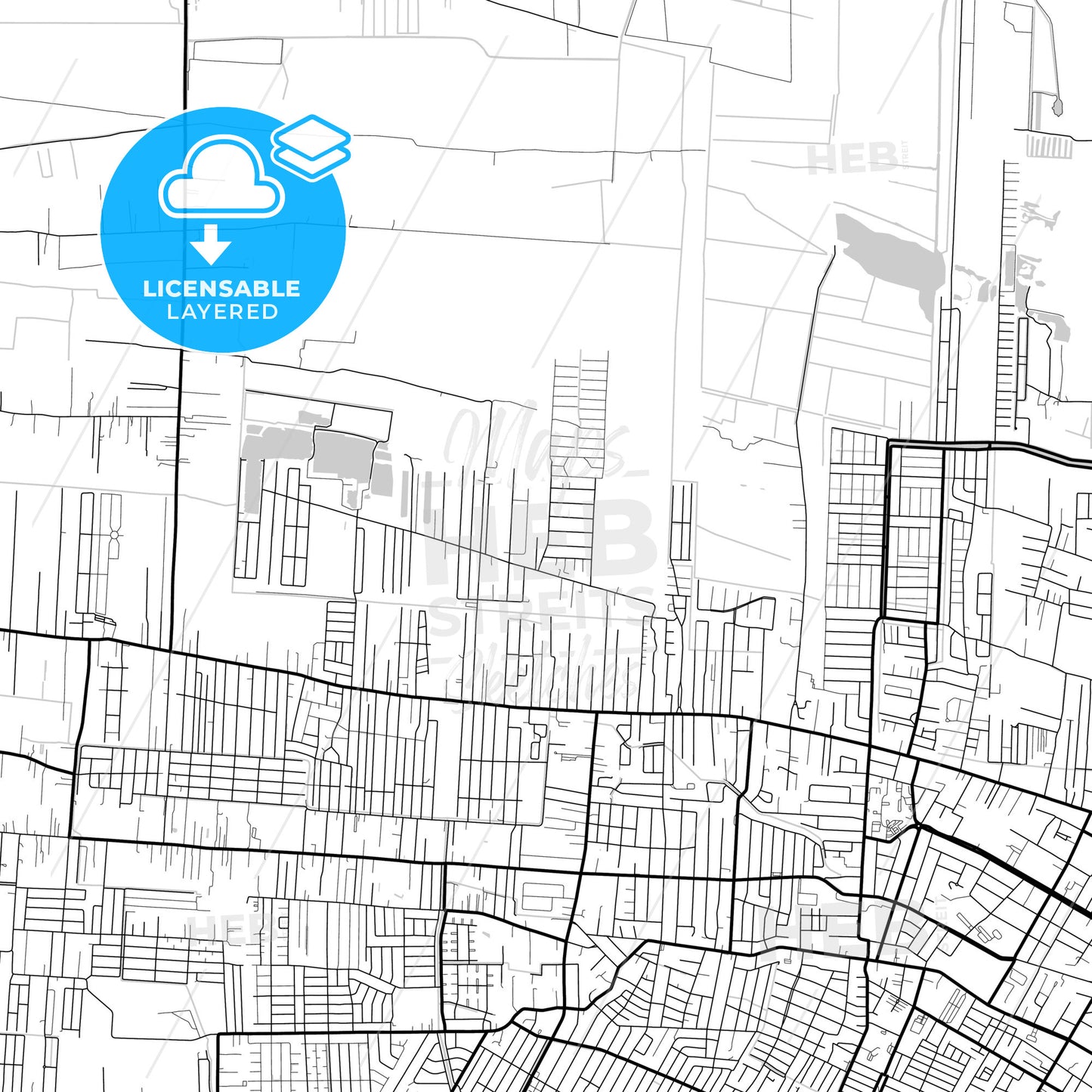 Layered PDF map of Paramaribo, Suriname