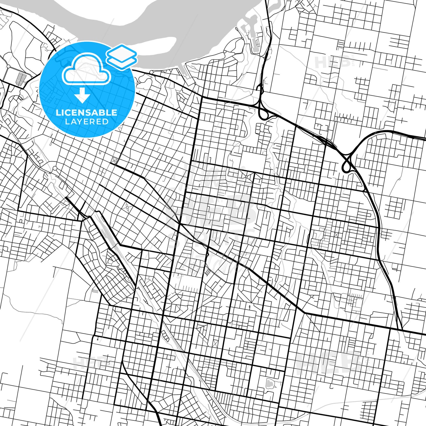 Layered PDF map of Parana, Argentina