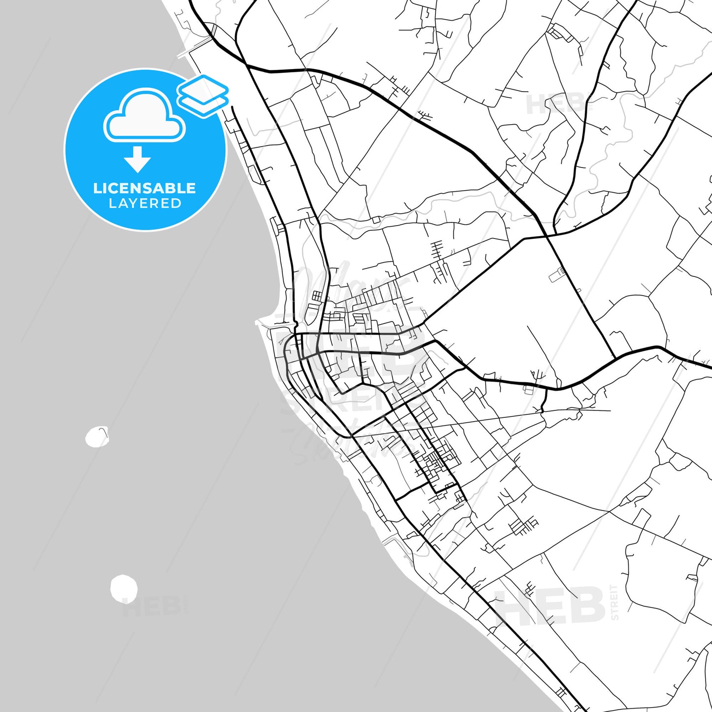 Layered PDF map of Pariaman, West Sumatra, Indonesia