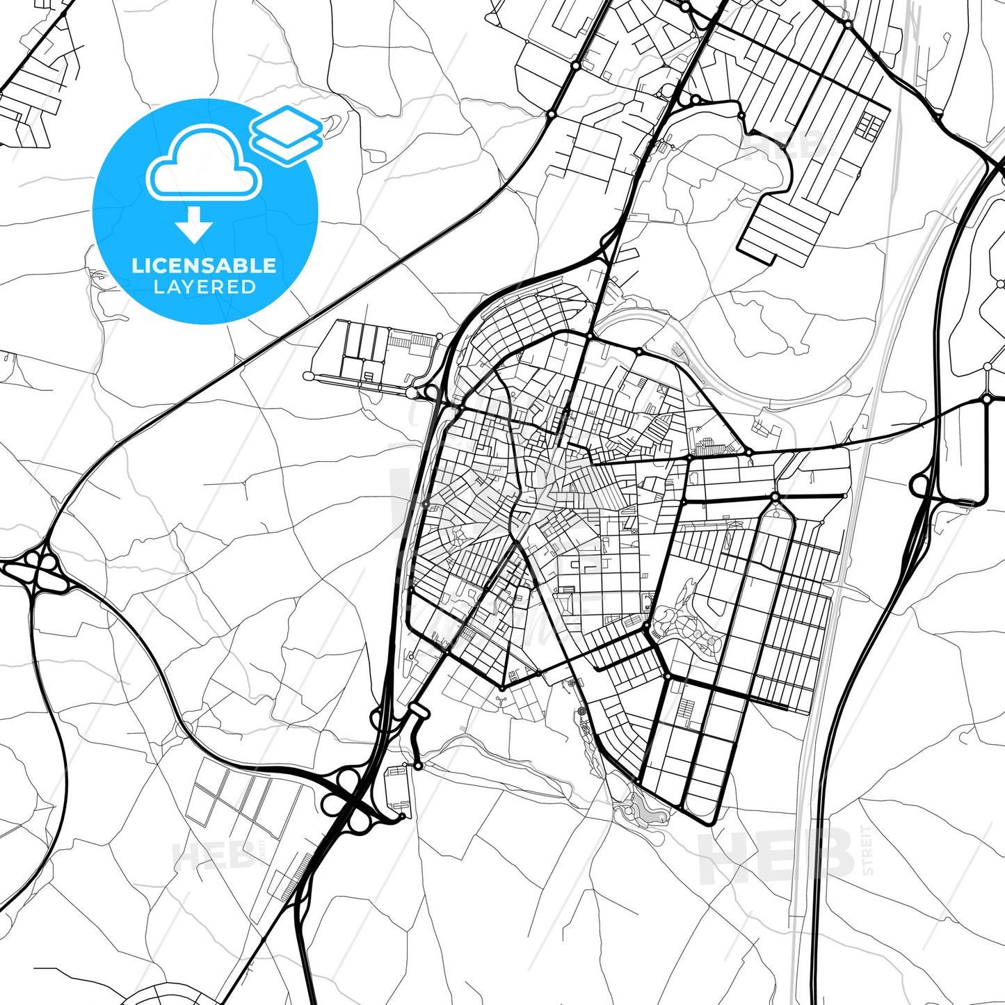 Layered PDF map of Parla, Madrid, Spain