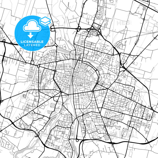 Layered PDF map of Parma, Emilia-Romagna, Italy