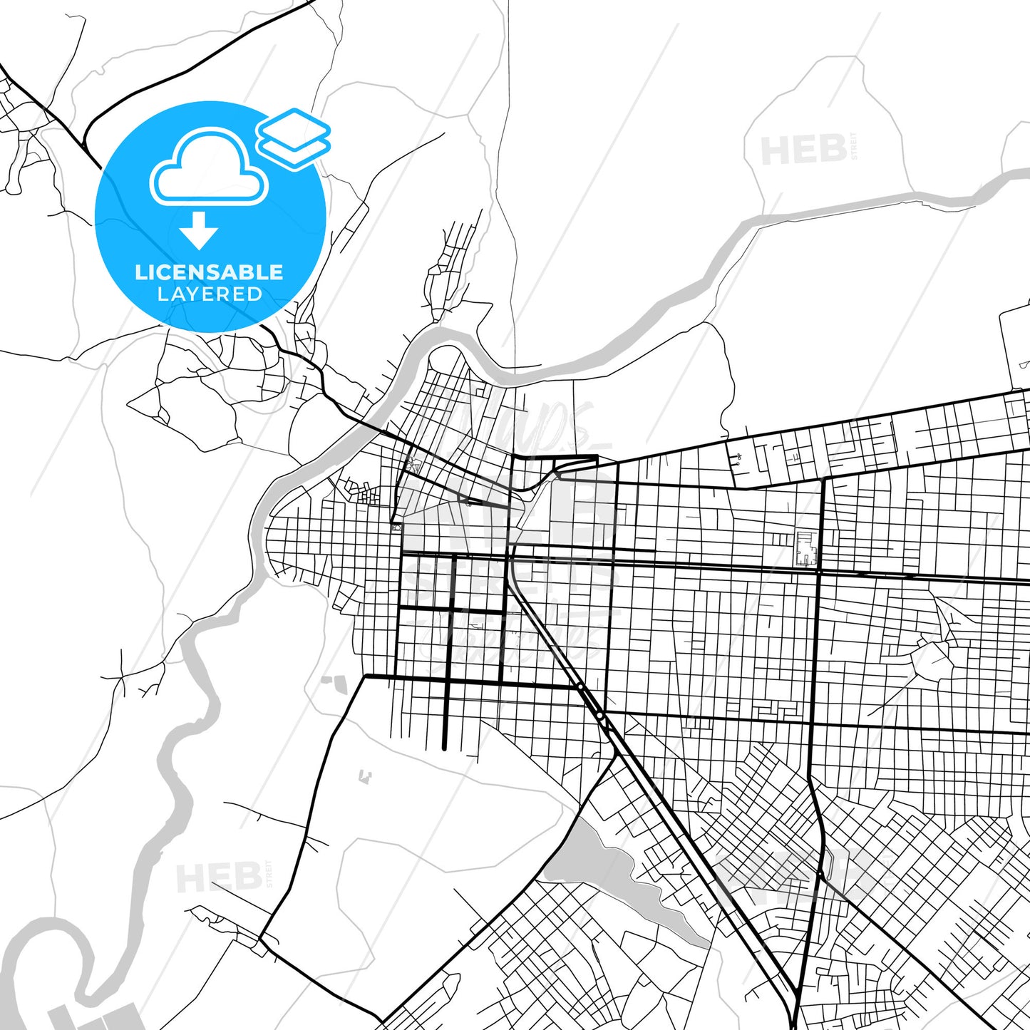 Layered PDF map of Parnaiba, Brazil