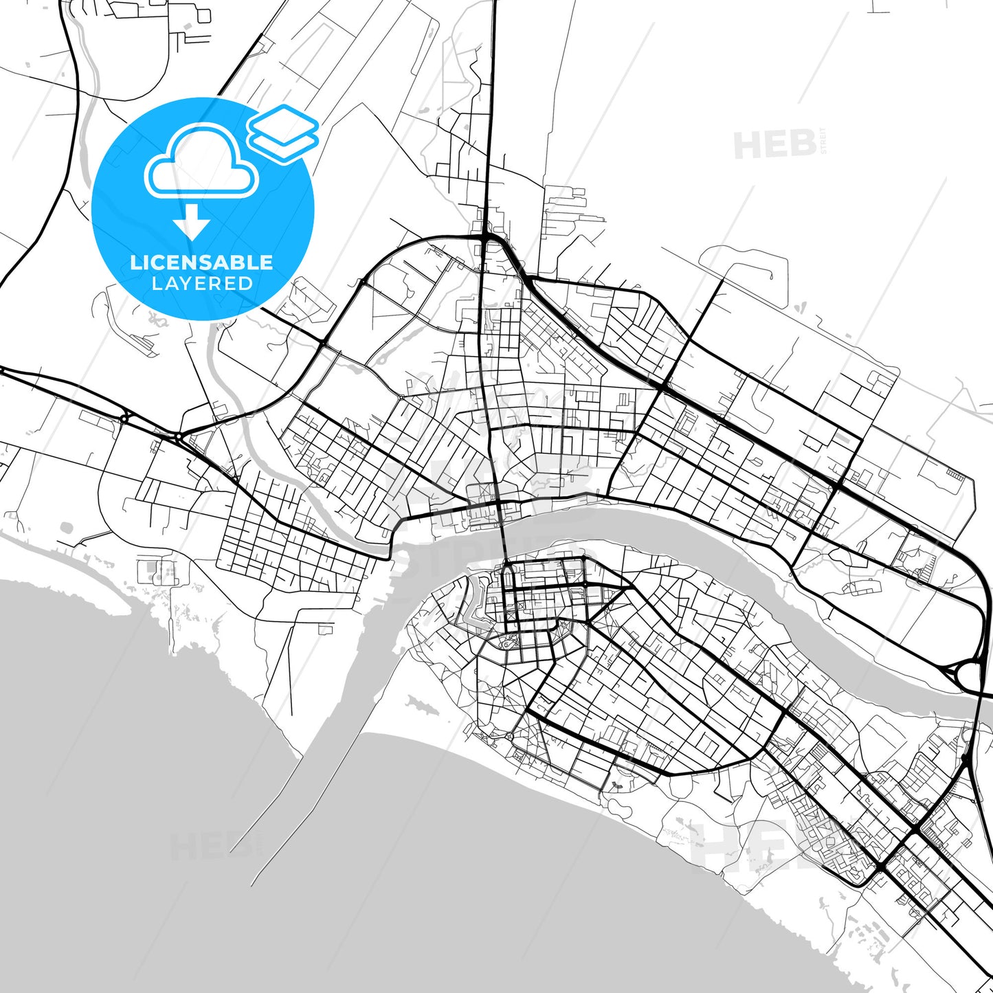 Layered PDF map of Pärnu, Pärnu, Estonia